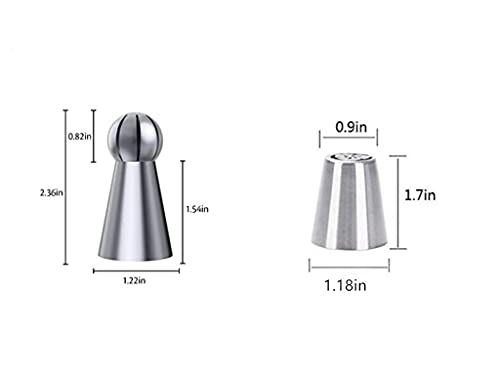 Aoshang 9pcs Russian Piping Tips Baking Supplies Set for Cake/Cupcake, Decorating Birthday Party Flower Frosting tips with a Storage Box and Small Cleaning Brush - Image 4