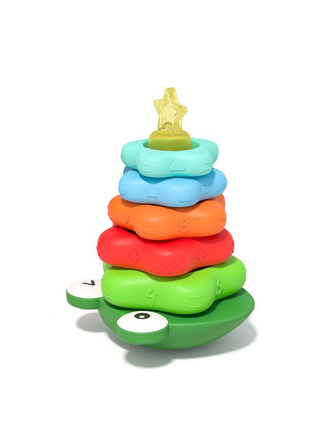أنشطة الأطفال، ألعاب التعلم والتطوير، متعددة الألوان، حلقات روك أند ستاك، كبيرة - Image 1