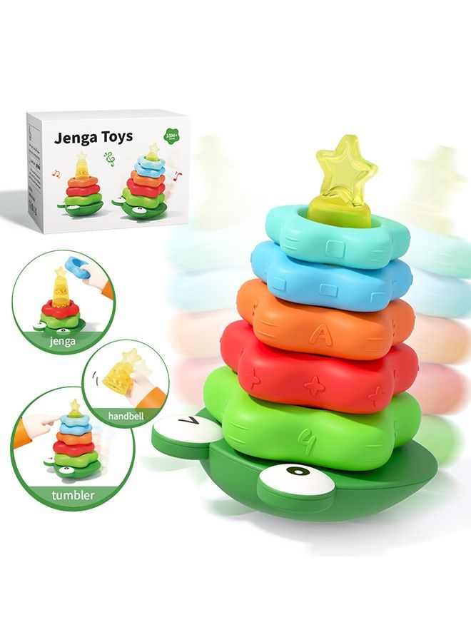 أنشطة الأطفال، ألعاب التعلم والتطوير، متعددة الألوان، حلقات روك أند ستاك، كبيرة - Image 2