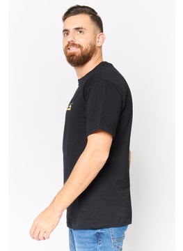 DeFacto Men Crew Neck Short Sleeves Graphic Print T-Shirt, Black  - Image 3