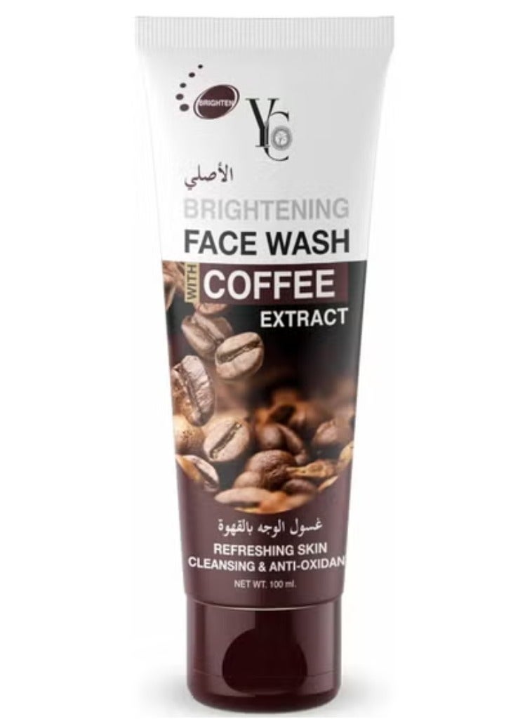 واي سي غسول الوجه بخلاصة القهوة لتبييض البشرة 100 مل