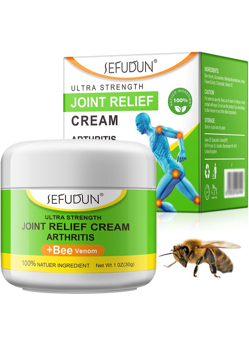 Sefudun Joint Relief Cream - Meniscus Pain Relief Ointment  Bee Venom Ointment for Relieve Sore Joints,Muscles and Joints，Relieve Pain Relieve Pain in Neck， Shoulders，Back， Hips，Knees and Feet Muscle Pain Relief Cream, 1 Pack 30g - Image 1