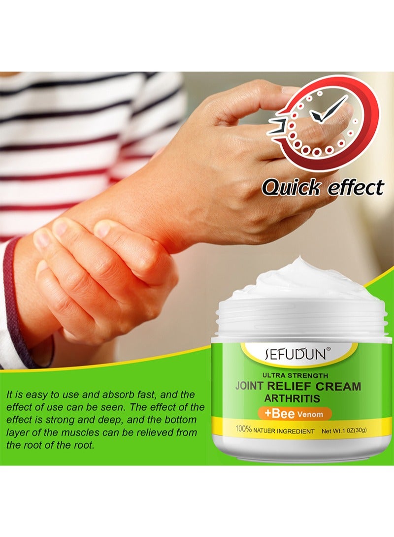Sefudun Joint Relief Cream - Meniscus Pain Relief Ointment  Bee Venom Ointment for Relieve Sore Joints,Muscles and Joints，Relieve Pain Relieve Pain in Neck， Shoulders，Back， Hips，Knees and Feet Muscle Pain Relief Cream, 1 Pack 30g - Image 3