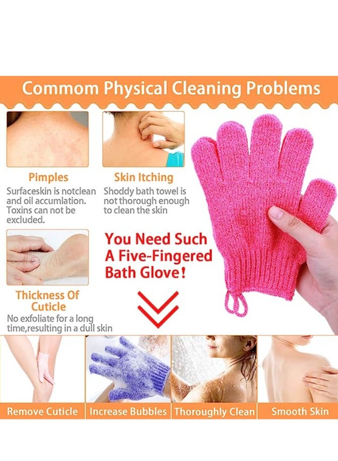 10 Pairs Exfoliating Bath Gloves, Made of 100% NYLON,10 Colors Double Sided Exfoliating Gloves for Beauty Spa Massage Skin Shower Scrubber Bathing Accessories  - Image 4