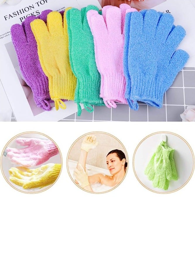 10 Pairs Exfoliating Bath Gloves, Made of 100% NYLON,10 Colors Double Sided Exfoliating Gloves for Beauty Spa Massage Skin Shower Scrubber Bathing Accessories  - Image 5