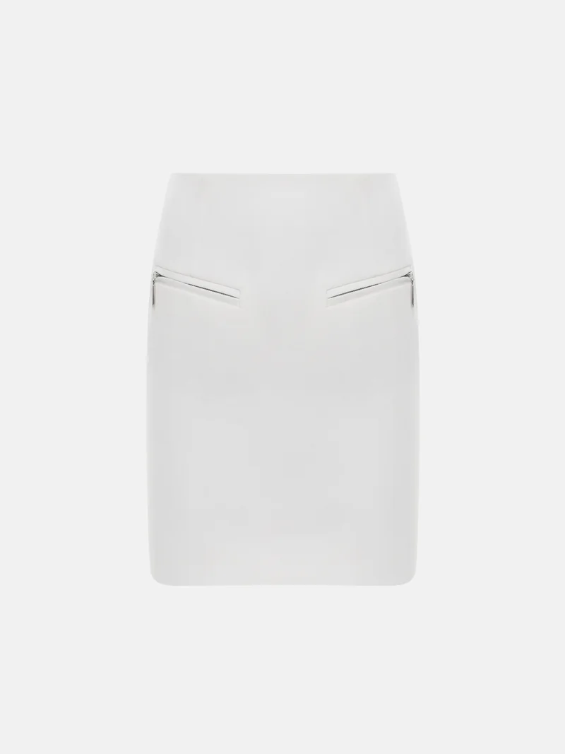 Lichi  Cotton mini skirt with a metal zip for Women | Best Price UAE