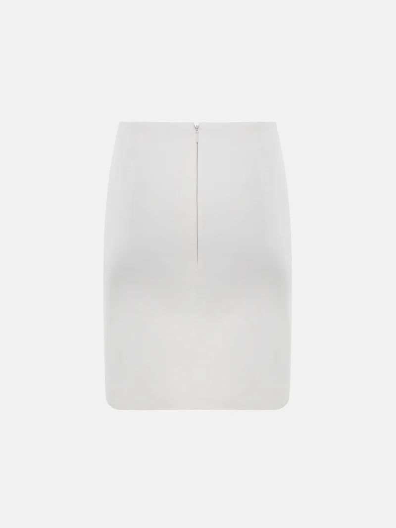 Lichi  Cotton mini skirt with a metal zip for Women | Best Price UAE
