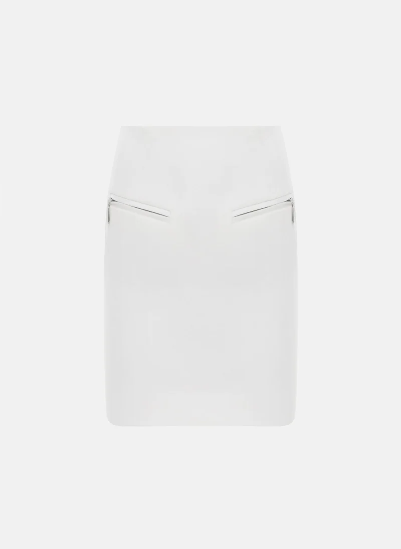 Lichi  Cotton mini skirt with a metal zip for Women | Best Price UAE