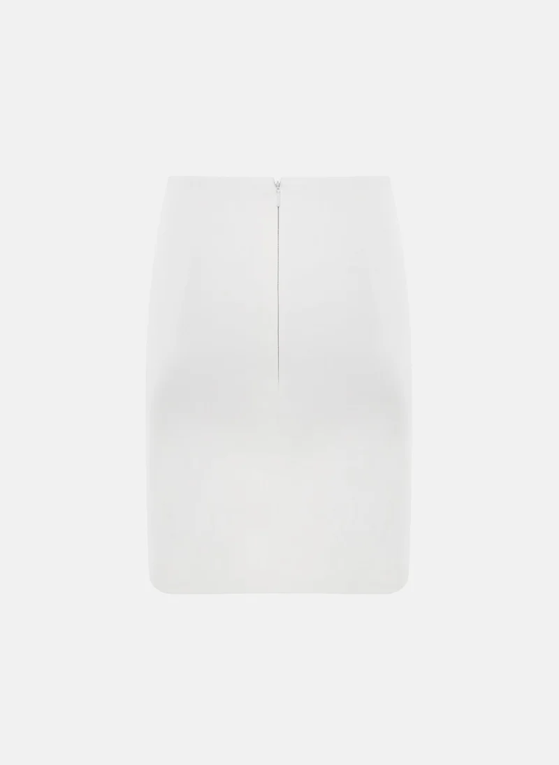 Lichi  Cotton mini skirt with a metal zip for Women | Best Price UAE