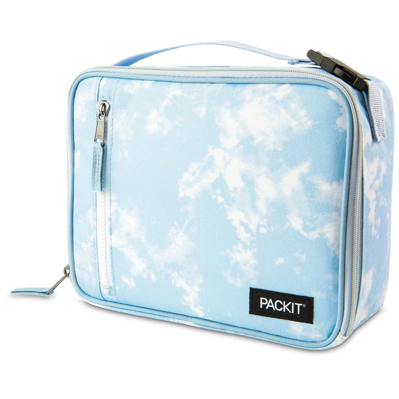 PackIt Freezable Classic Lunch Box, Blue Sky, Built with EcoFreeze Technology, Collapsible, Reusable, Zip Closure With Zip Front Pocket and Buckle Handle, Perfect for School Lunches - Image 1
