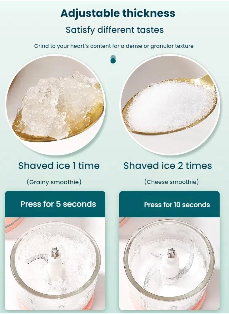 General Small hand-cranked ice shaver for home use, crushed smoothie/hail ice/milk ice can be done in one key, safe and portable easy to clean  - Image 3