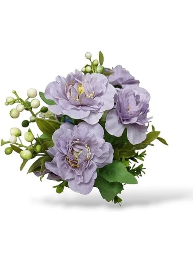 Harmony Home Artificial Mini Potted Plant – 30 cm Faux Flower Arrangement with Lush Greenery, Low-Maintenance Decorative Plant for Home, Office & Desk (Lavender, AP-80148) - Image 2