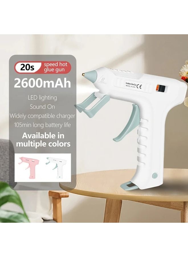White Quick Heat Wireless Charging Hot Glue Gun With LED And Voice Prompt For Crafts Decor Home Repair - Image 2