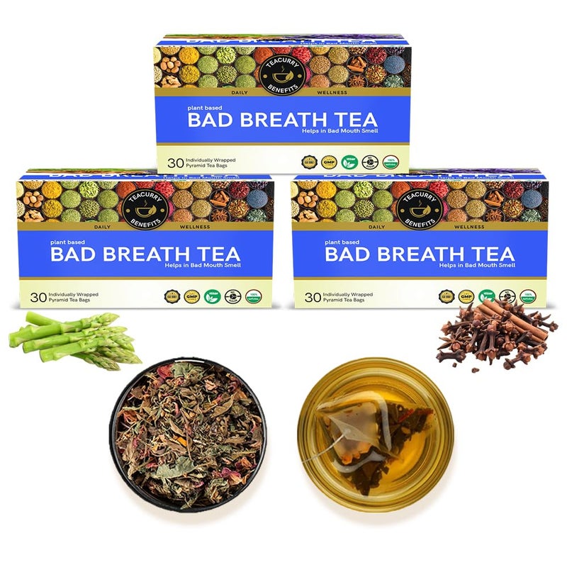 Teacurry Bad Breath Support Tea (3 month Pack, 90 Tea Bags) for Long Lasting Fresh Breath and Oral Care - Image 1