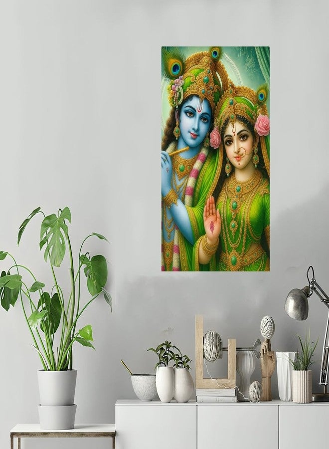 Komstec Beautiful Radha-Krishna Wall Sticker for Home, Office & Other Places Poster 12x18 Inch - Image 3