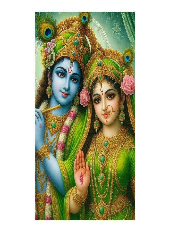 Komstec Beautiful Radha-Krishna Wall Sticker for Home, Office & Other Places Poster 12x18 Inch - Image 1