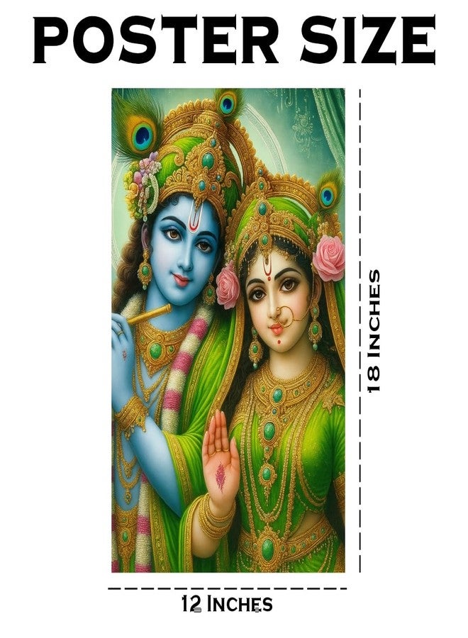Komstec Beautiful Radha-Krishna Wall Sticker for Home, Office & Other Places Poster 12x18 Inch - Image 2