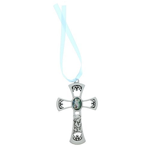 McVan Guardian Angel Blue Wall Cross Baby Baptism Baby Shower Christening Gift - Image 1