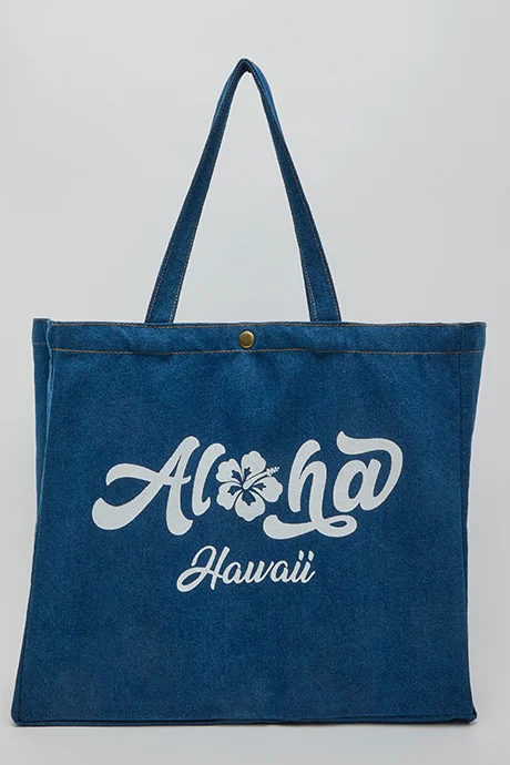 R&B Printed Denim Shoulder Bag