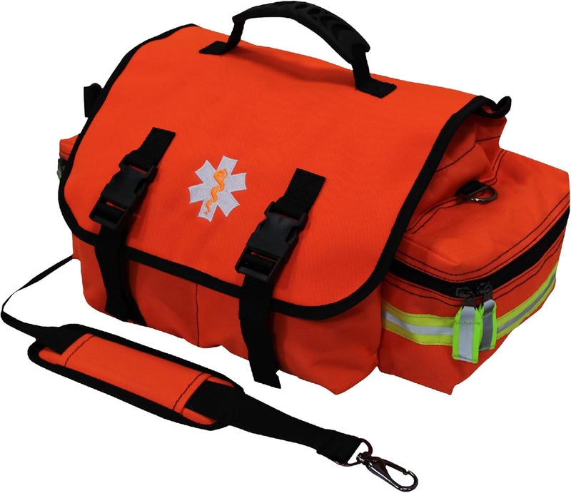 Kemp USA حقيبة الطوارئ كيمب USA EMT للاستجابة الأولى - مجموعة الإسعافات الأولية - معدات البقاء مع عواكس عالية الوضوح للاستجابة الطبية السريعة - برتقالية - Image 1