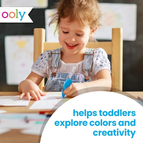 Ooly Ergonomic Erasable Crayons for Young Kids, 10 Colored Crayons in Bright Colors are Non-Toxic and Made from Eco-Friendly Polymers, No Rolling Crayon, Gifts for Kids - Image 5