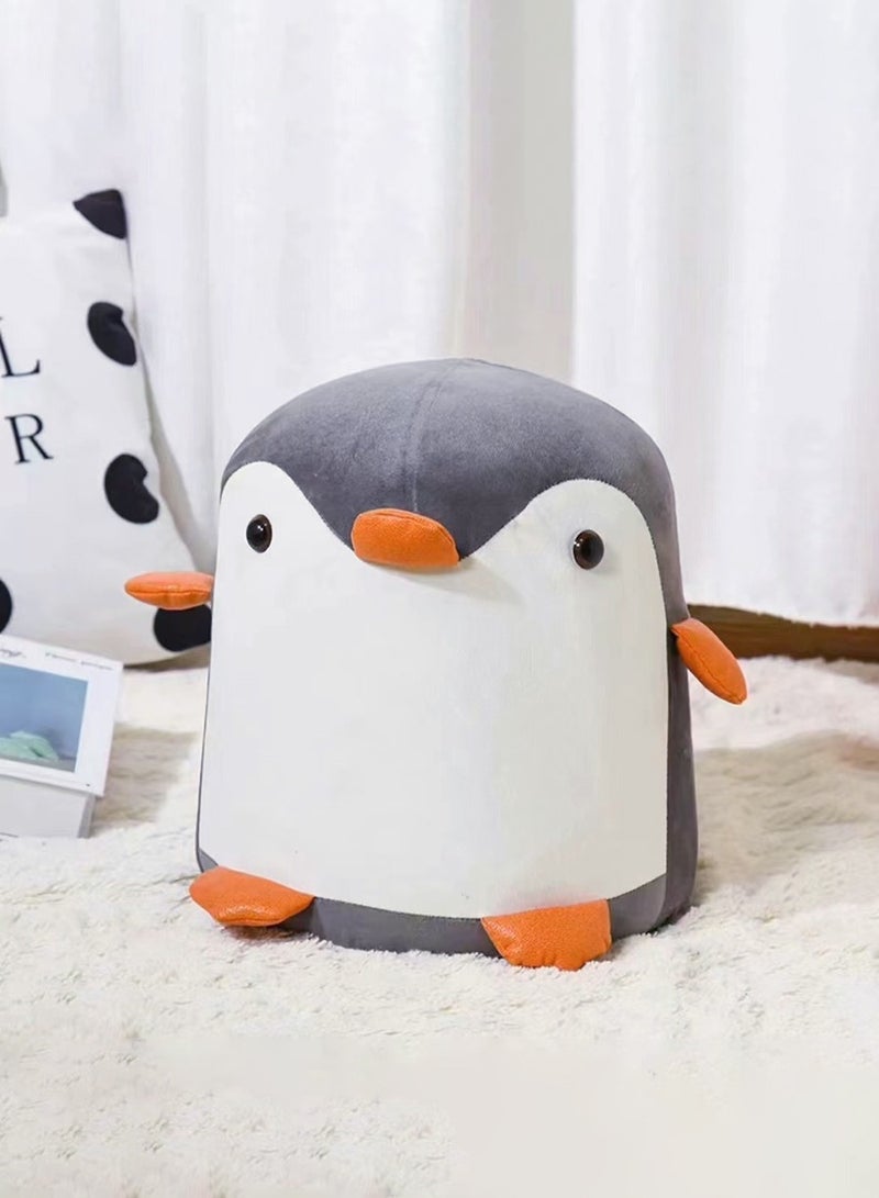 BEIRUI Round wooden stool with fabric cover - animal appearance design, multi-functional footstool and side table living room compact home decoration chair - Image 1