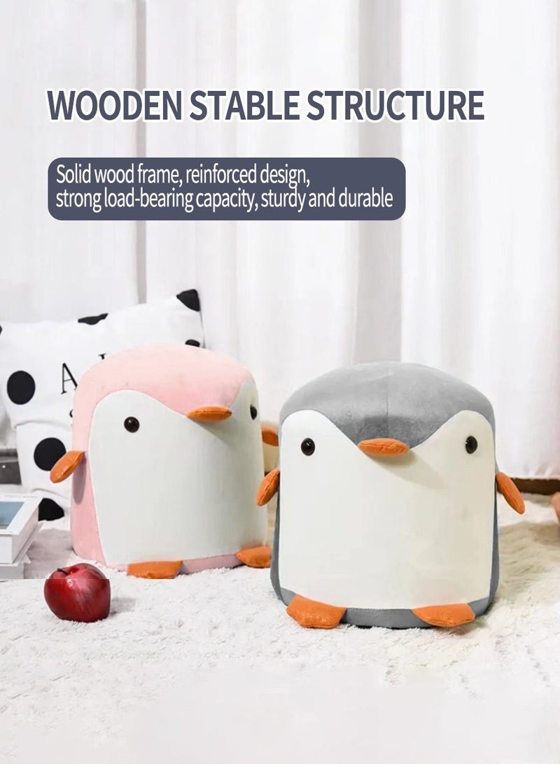 BEIRUI Round wooden stool with fabric cover - animal appearance design, multi-functional footstool and side table living room compact home decoration chair - Image 4