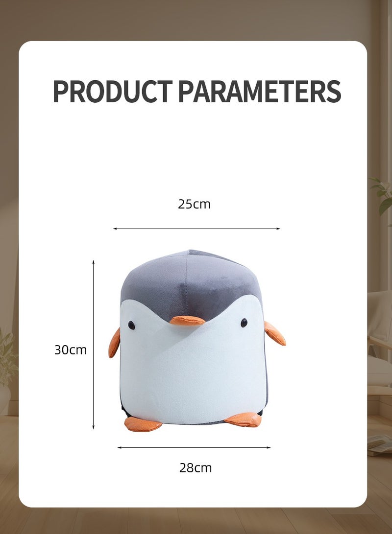 BEIRUI Round wooden stool with fabric cover - animal appearance design, multi-functional footstool and side table living room compact home decoration chair - Image 3