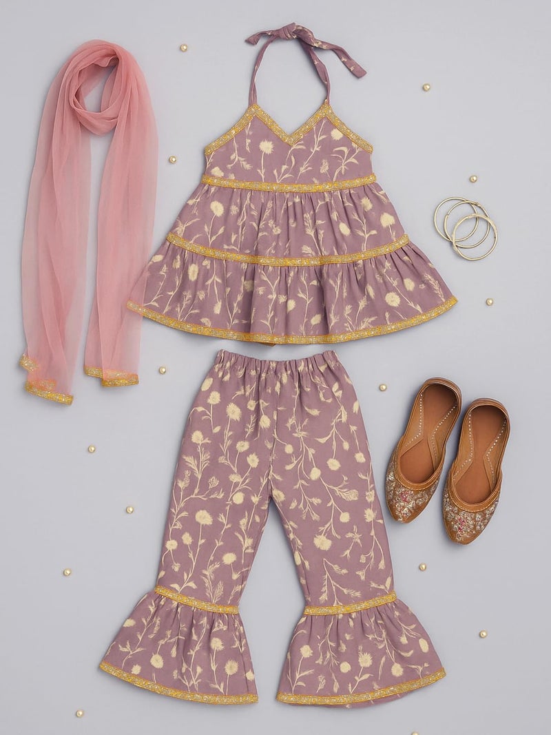 A.T.U.N. (ALL THINGS UBER NICE) Girls Kurti, Sharara and Dupatta Set | Comfortable Ethnic Wear Clothing Set - Image 3