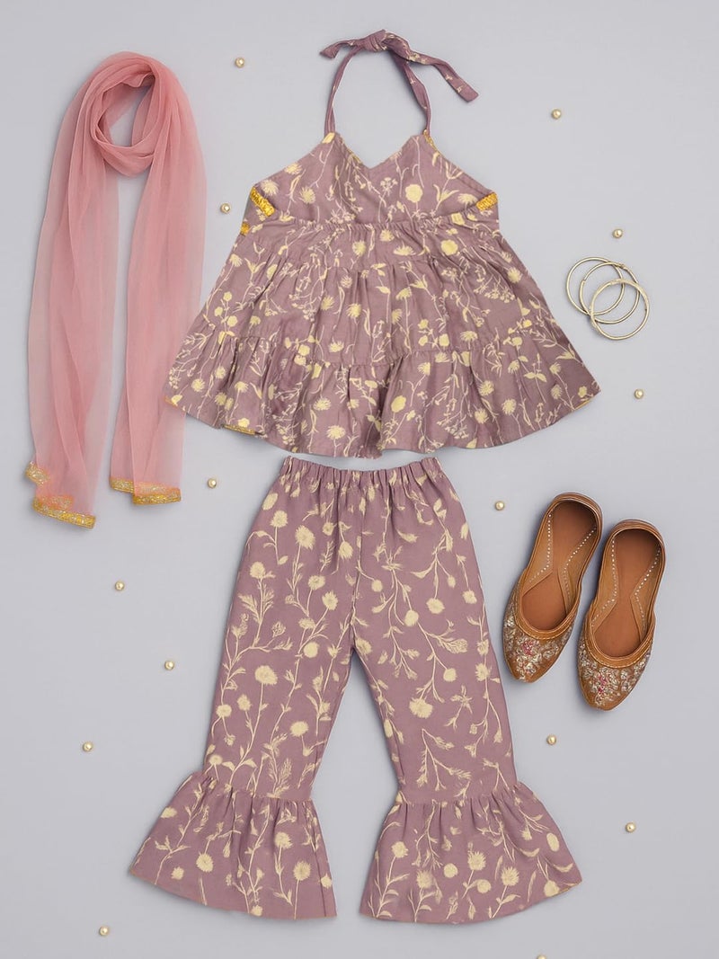 A.T.U.N. (ALL THINGS UBER NICE) Girls Kurti, Sharara and Dupatta Set | Comfortable Ethnic Wear Clothing Set - Image 4