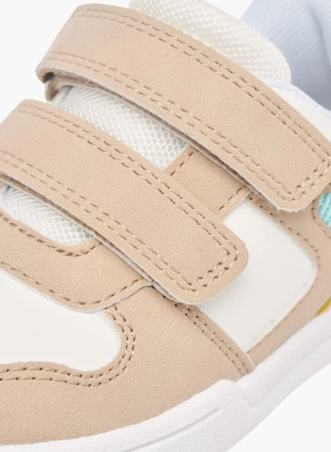 Barefeet Boys Panelled Sneakers With Hook And Loop Closure
