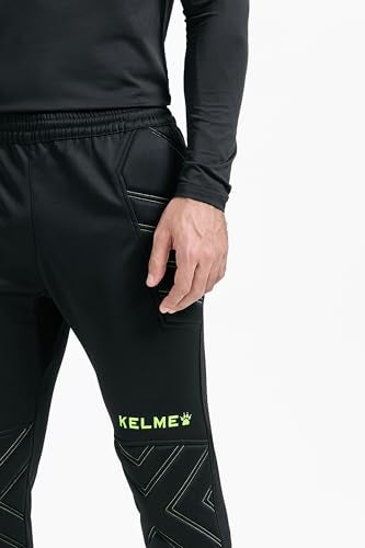 KELME سروال حارس مرمى كيلمي للرجال - ليجنغ حارس مبطن، مقاس كبير جداً، أسود/أخضر - Image 4