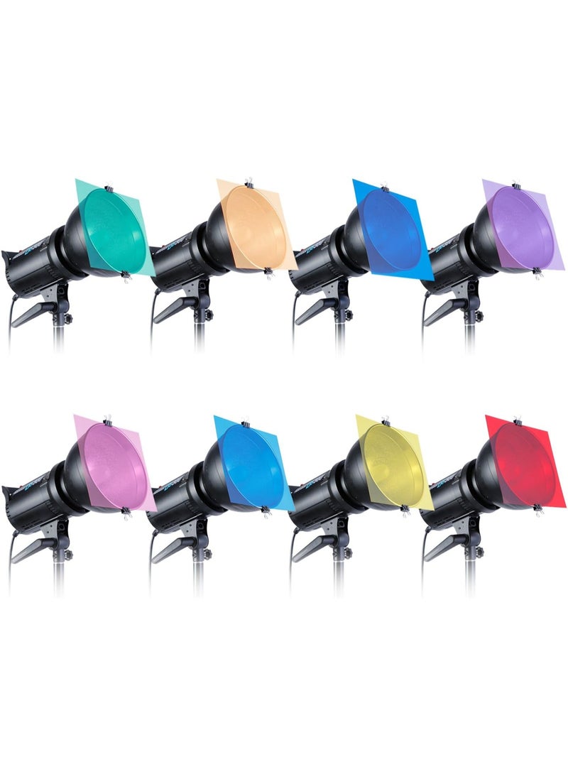 Neewer® 12x12"/30x30cm Transparent Color Correction Light Gel Filter Set Pack of 8 Gel Sheet for Photo Studio Strobe Flashlight (Red, Yellow, Orange, Green, Purple, Pink, Light Blue, Dark Blue) - Image 3