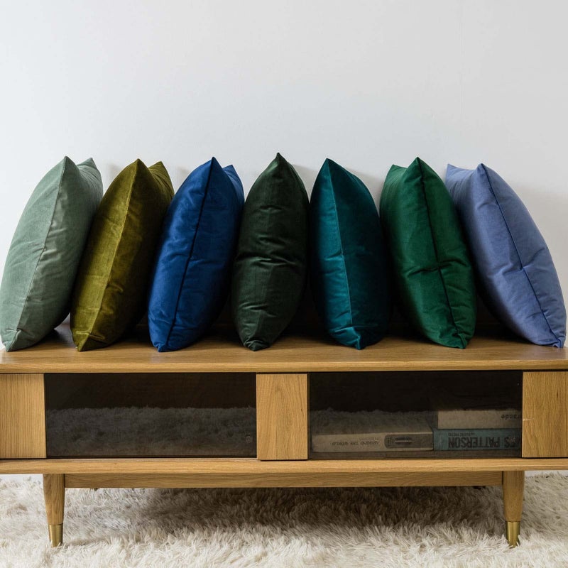 JUSPURBET غطاء وسادة جوسبر بيت باللون الأخضر الداكن مجموعة من 2 غطاء وسادة زخرفي 22x22 من المخمل للكنبة والأريكة والسرير غطاء وسادة ناعم مع سحاب غير مرئي لتزيين غرفة المعيشة والديكور المنزلي - Image 3