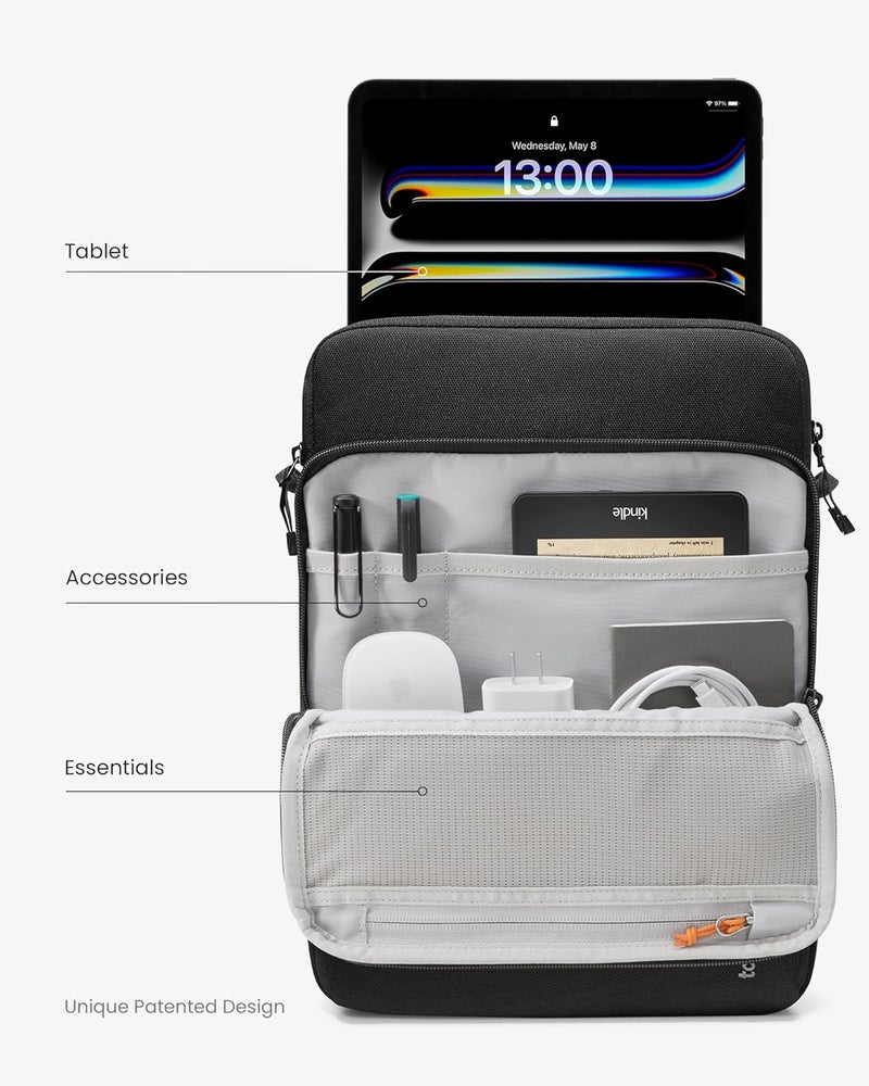 Tomtoc Tablet Shoulder Bag for 12.9-inch New iPad Pro 2018-2020 with Apple Pencil Magic Keyboard and Smart Keyboard Folio, Surface Pro X/7/6/5/4, Waterproof Cordura Fabric Tablet Sleeve,Black… - Image 2