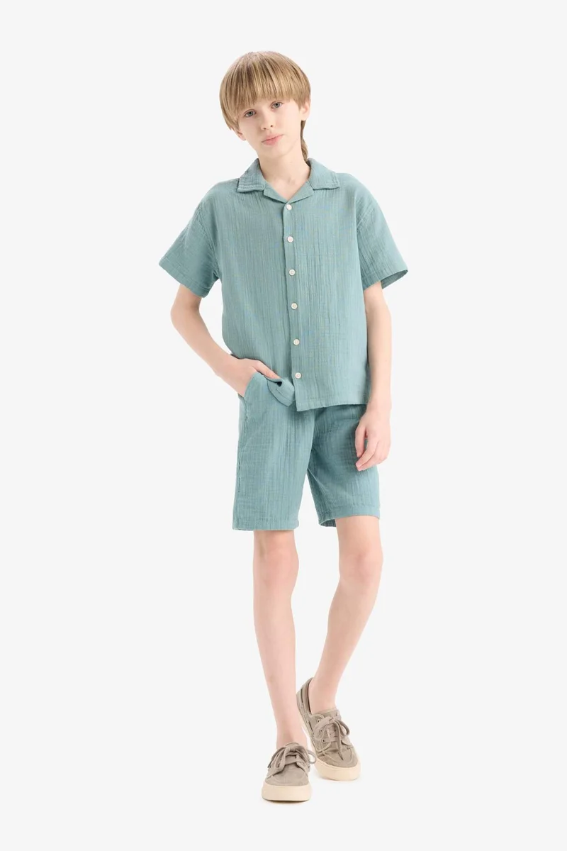 DeFacto Boy Elastic Waist Muslin Shorts