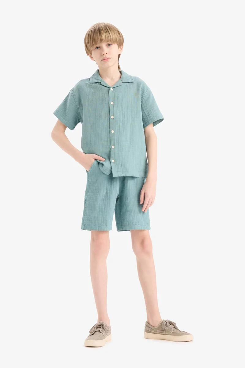 DeFacto Boy Elastic Waist Muslin Shorts