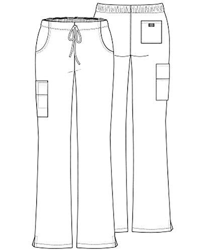 Dickies Women's Signature Mid Rise Drawstring Scrubs Cargo Pant, Ciel, Small Petite - Image 5