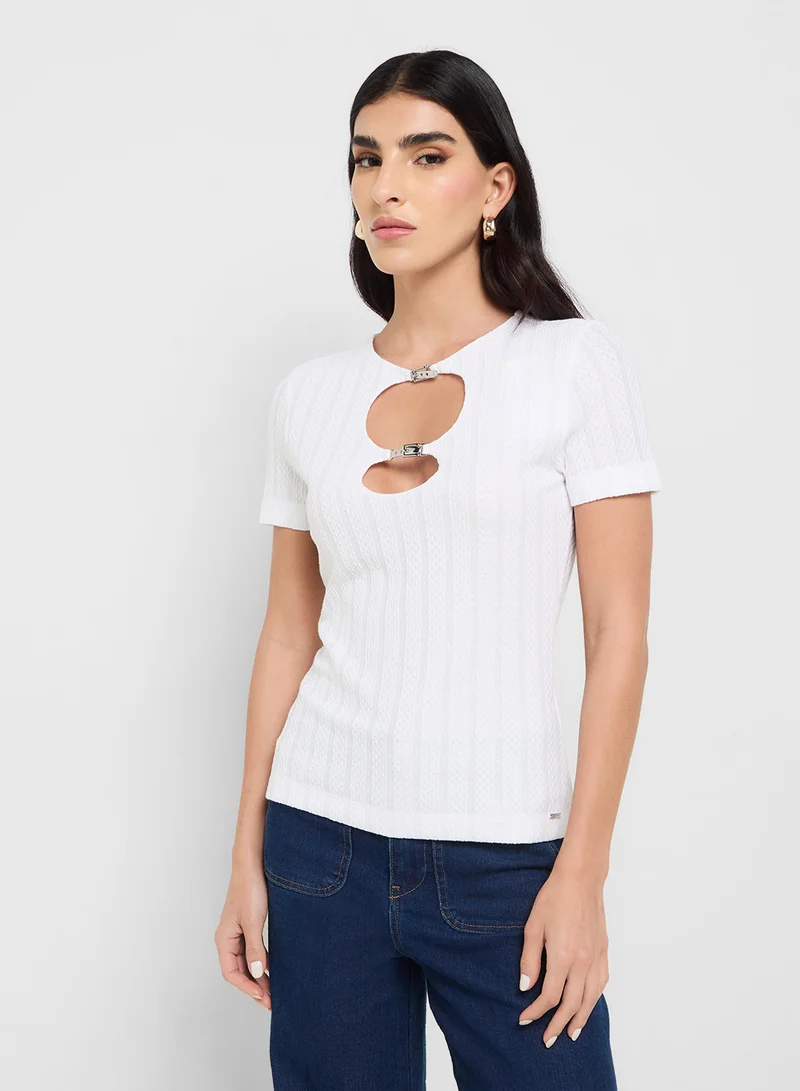 جس Short Sleeve  Valeria  Hook Top