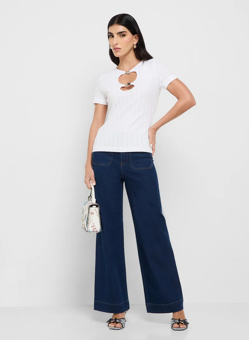GUESS Short Sleeve  Valeria  Hook Top