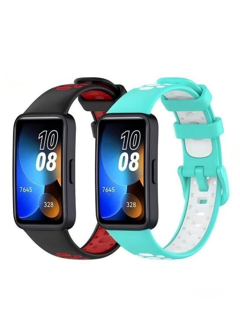 HW 2Pcs Silicone Watchband For Huawei Band 8 Huawei Band 9 Strap SmartWatch WristbandBracelet Wriststrap Sport Replacement  - Image 1
