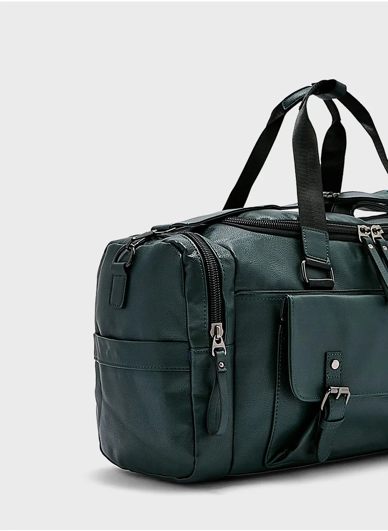 Robert Wood Duffle Bag With Multiple Compartments 51 Cm