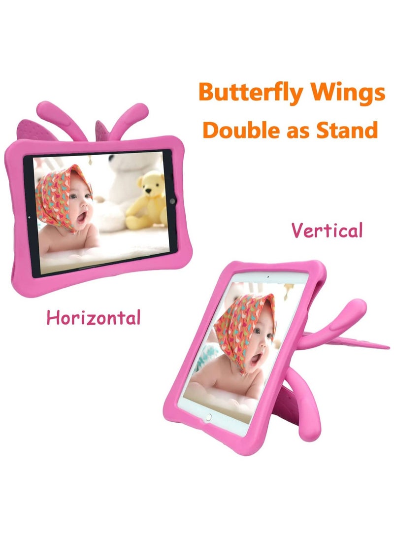 ELTRAZONE iPad 9th 8th 7th Generation Case Kids Girls, Cute Butterfly Shockproof EVA Foam Super Protection Stand Cover for iPad 2021 2020 2019 10.2" and iPad Air 3 Pro 10.5" - Rose - Image 4