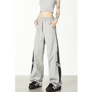 American-style retro three-bar striped overalls womens straight wide-leg drawstring Hip Hop Street straight sports casual pants Gray - pzsku/Z3740F9AB19B2A13061F4Z/45/1750432230/8ee4430c-d95c-4d8e-8661-96c9239a7902