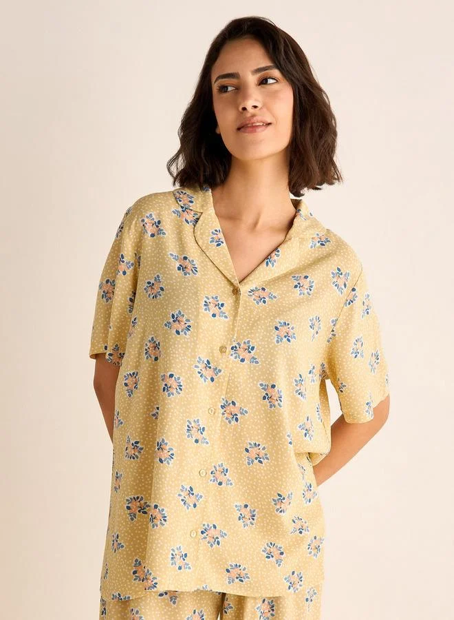 Splash FAV All-Over Floral Print Shirt and Pyjama Set