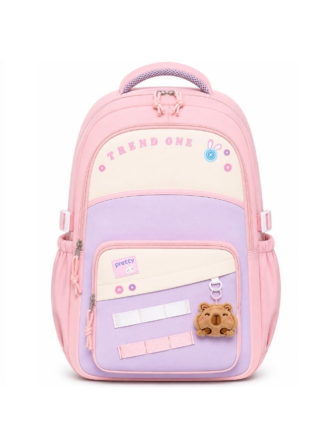 18 Inch School Backpack for Boys & Girls, Large Student Backpack with Multiple Compartments, Front Zipper Pocket, Side Bottle Pockets, Comfortable Carry Handle, 48*32*20 CM