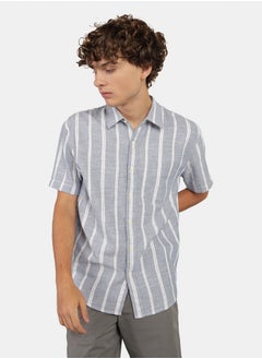 American Eagle AE Poolside Striped Button-Up Shirt  - Image 1