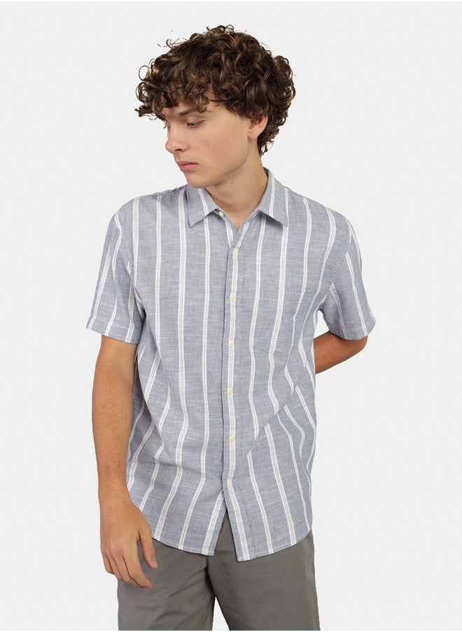 American Eagle AE Poolside Striped Button-Up Shirt  - Image 1