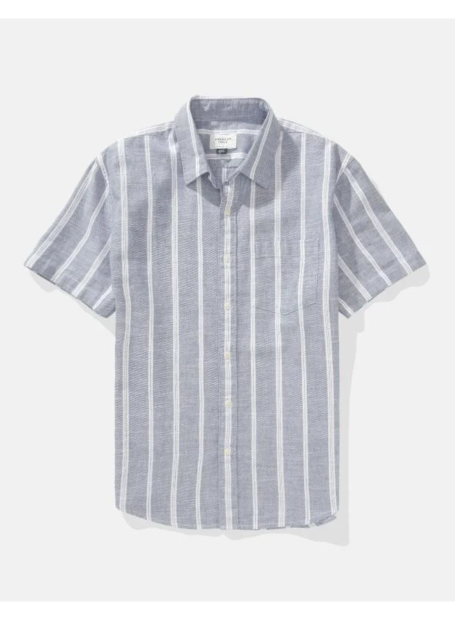 American Eagle AE Poolside Striped Button-Up Shirt
