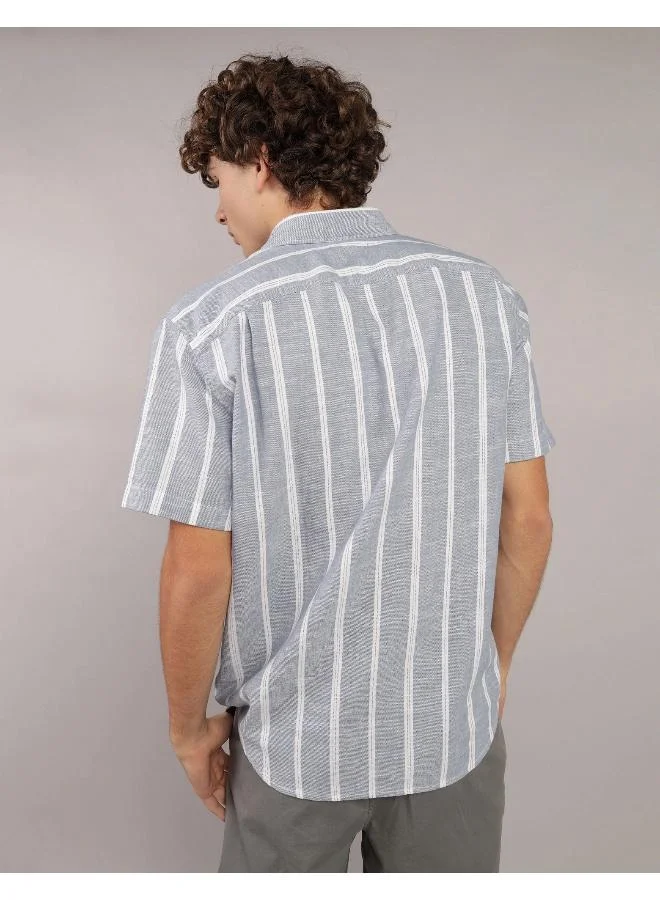 American Eagle AE Poolside Striped Button-Up Shirt